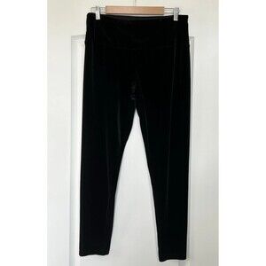 Suave Black Velvet Leggings Pants Sz Large Revolutionary Tummy Control Stretch